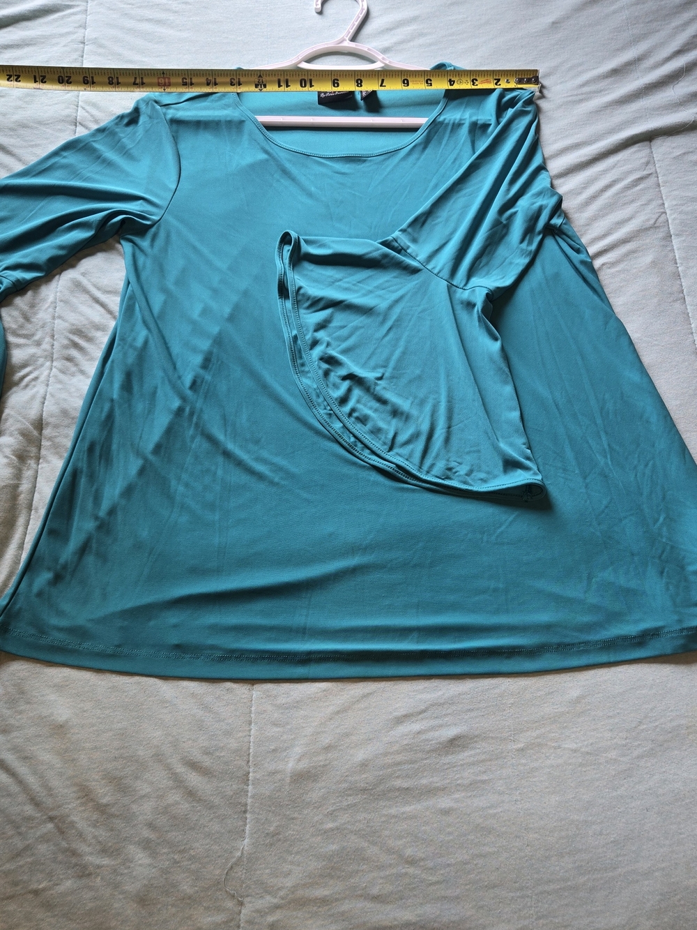 Women with Control Teal Scoop Neck Long Sleeve Top